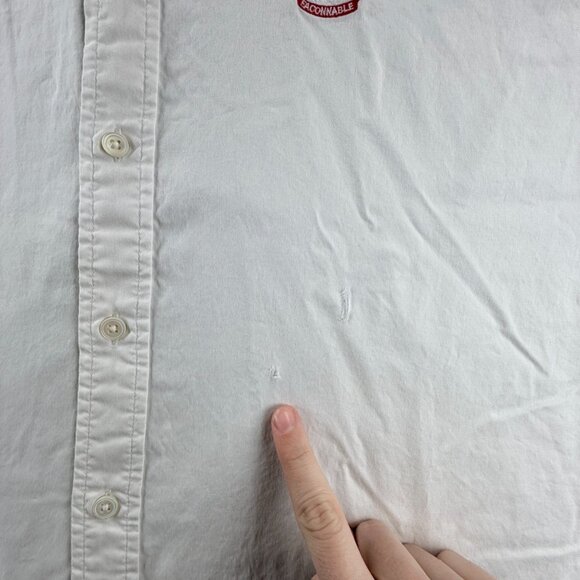 Faconnable Club *** 2XL Short Sleeve Button-Down White French Shirt Men Solid - Picture 5 of 16